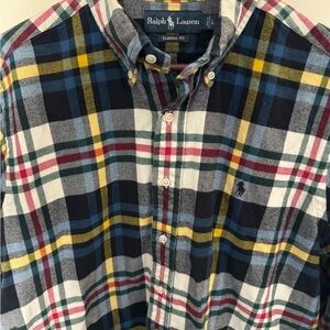Ralph Lauren Men's Classic Plaid Shirt - Blue, Yellow, Red
